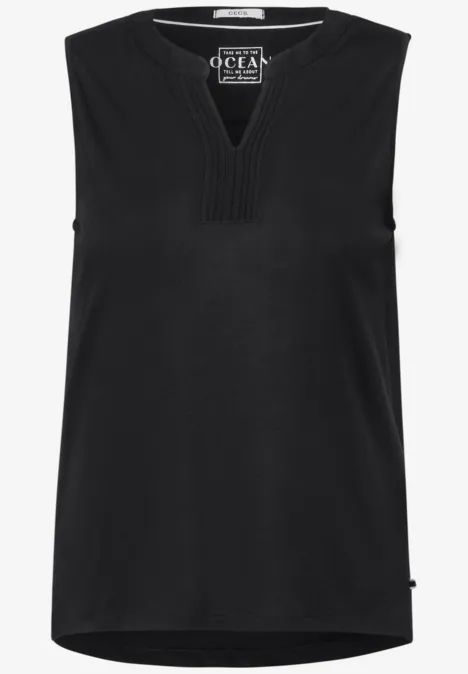 Top mit Deko Element Black
