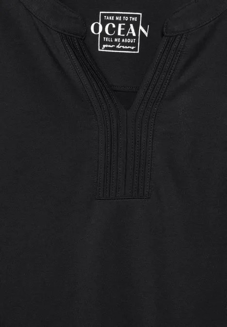 Top mit Deko Element Black