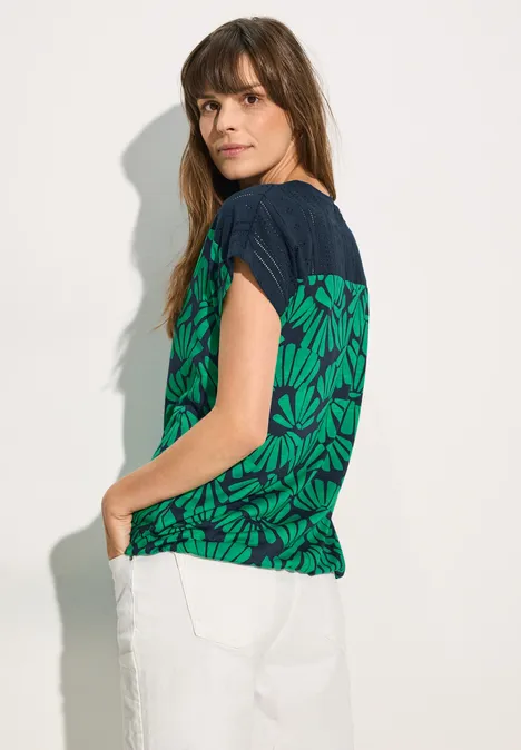 Ajour T-Shirt mit Print fresh apple green