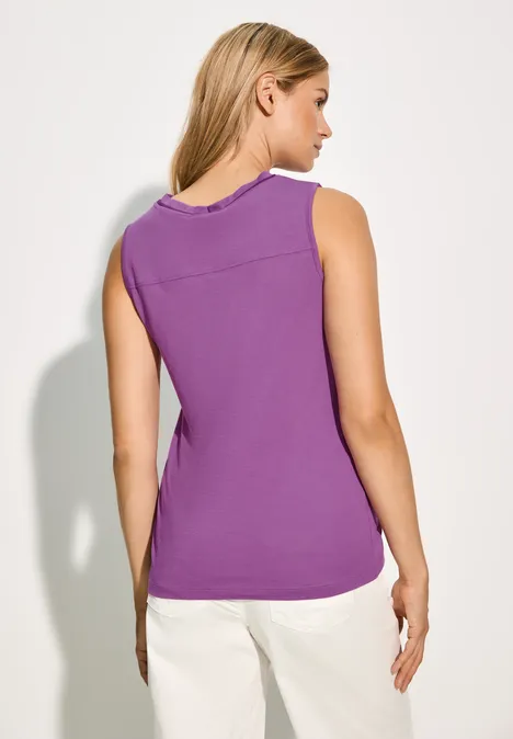 Top mit Paspelband iced violet