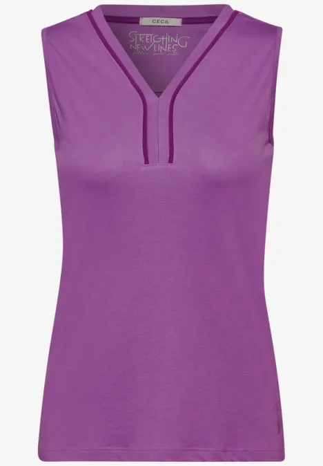 Top mit Paspelband iced violet