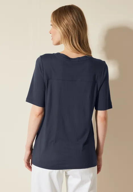 Tunika T-Shirt in Unifarbe universal blue