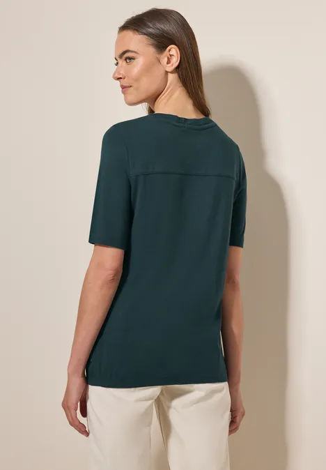 Tunika T-Shirt in Unifarbe fir green