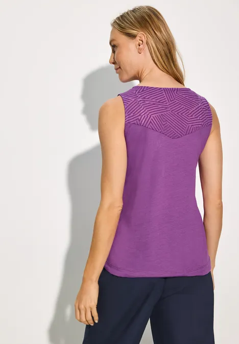 Ausbrenner Top in Unifarbe iced violet