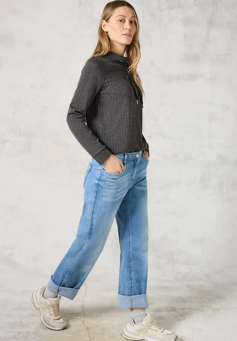 Shirt im Nadelstreifen-Look dark grey melange