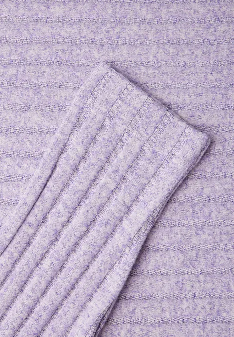 Shirt mit Rippenstruktur wild lilac melange