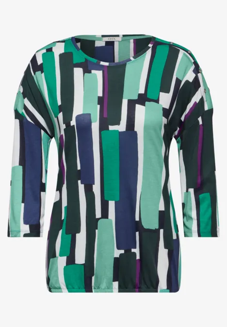 Shirt mit Ösen fir green
