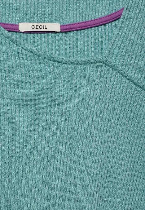 Shirt mit Ausschnitt-Detail adriatic green melange