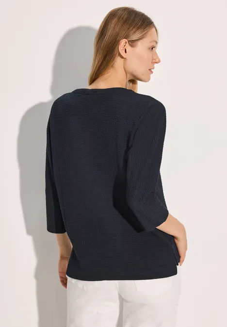 Overhemd met jaquardstructuur universal blue