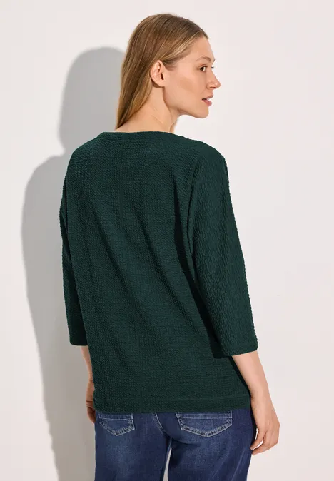 Overhemd met jaquardstructuur fir green