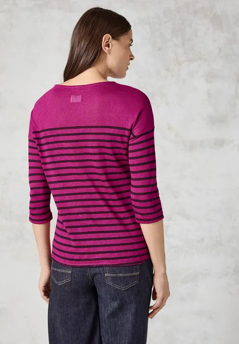 Shirt mit Knoten am Saum jewel pink
