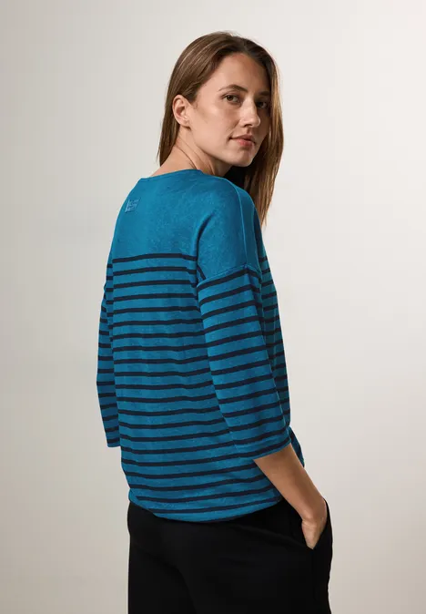 Shirt met knoop in de zoom celestial aqua blue