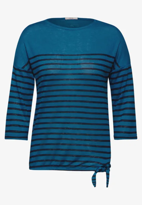 Shirt met knoop in de zoom celestial aqua blue