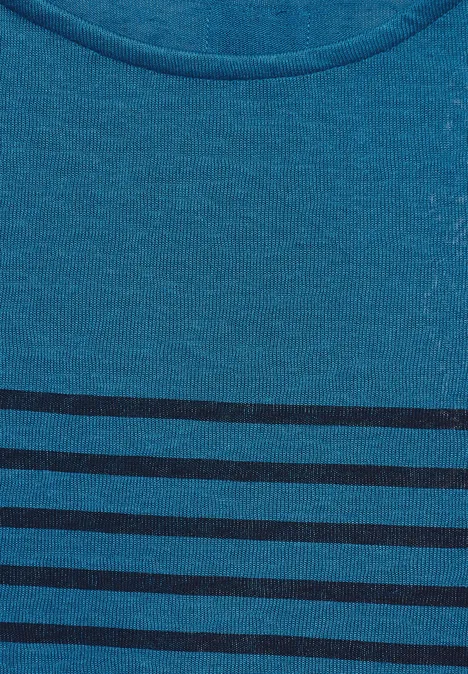 Shirt met knoop in de zoom celestial aqua blue