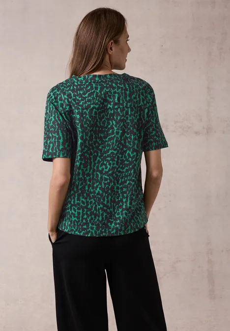 T-Shirt mit Print fir green