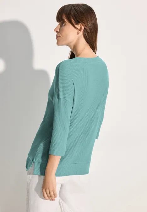 Geribd T-shirt adriatic green melange