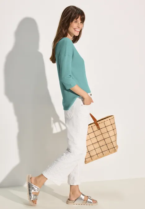Geribd T-shirt adriatic green melange
