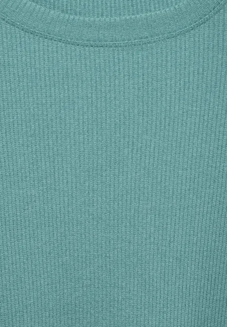 Geribd T-shirt adriatic green melange