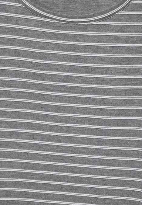 Gestreept overhemd chalk grey melange