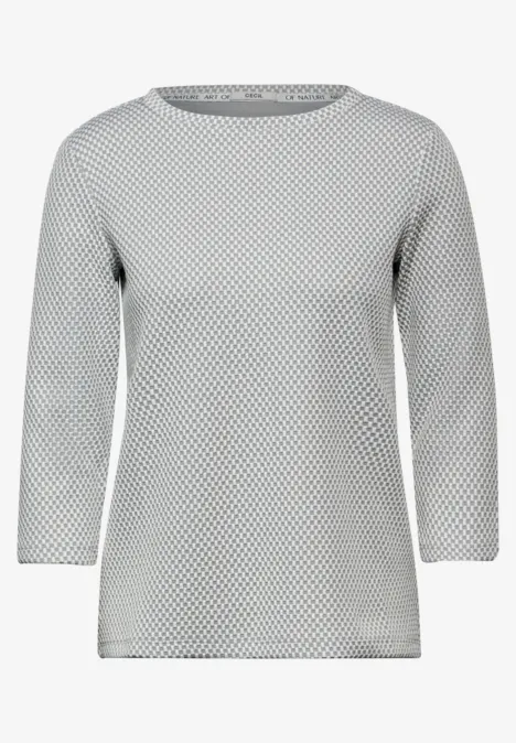 Shirt met wafelstructuur chalk grey melange