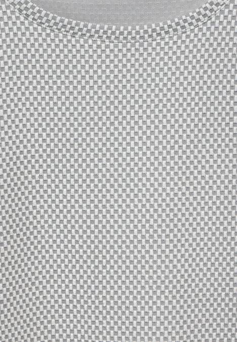 Shirt met wafelstructuur chalk grey melange