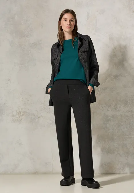 Shirt mit U-Boot-Ausschnitt petrol green