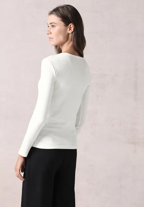 Shirt mit Rundhals vanilla white