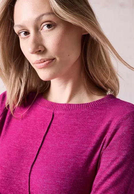 Cosy Langarmshirt jewel pink melange