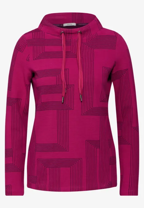 Jacquard shirt met lange mouwen jewel pink