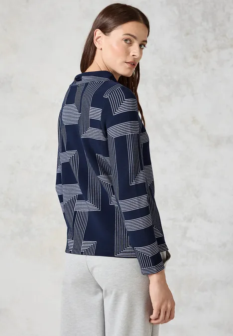 Jacquard shirt met lange mouwen deep petrol