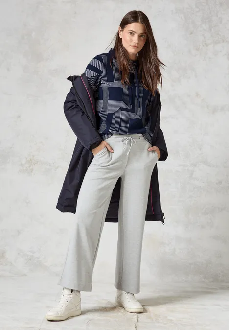 Jacquard shirt met lange mouwen deep petrol