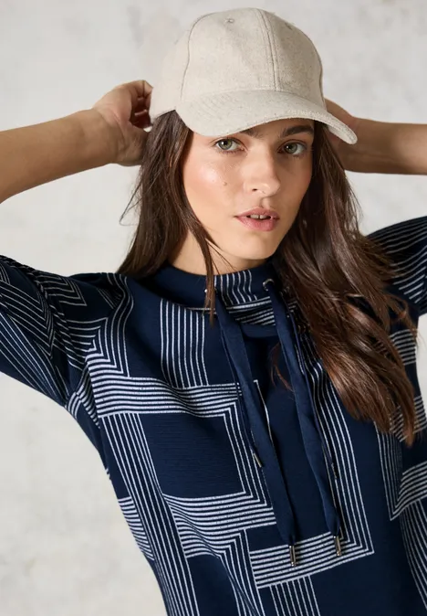 Jacquard shirt met lange mouwen deep petrol