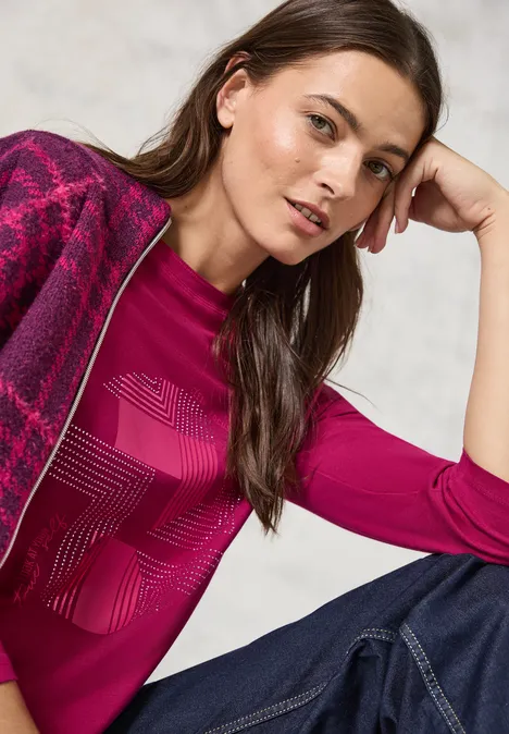 Shirt mit Print jewel pink