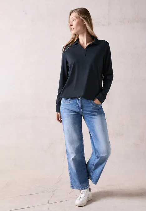 Langarmshirt deep petrol