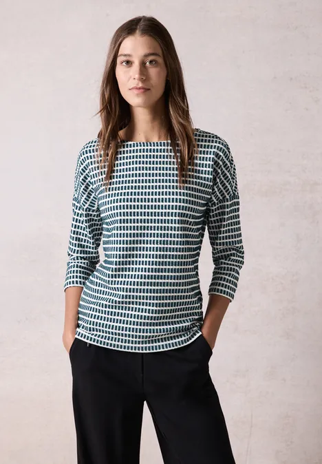 Strukturshirt oil blue