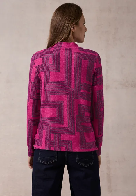 Bedrucktes Langarmshirt jewel pink melange