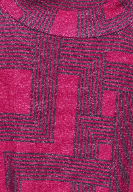 Bedrucktes Langarmshirt jewel pink melange