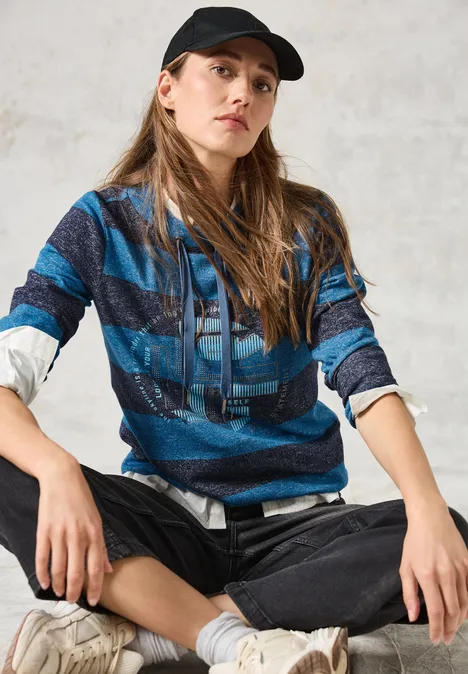 Shirt mit Print aqua melange