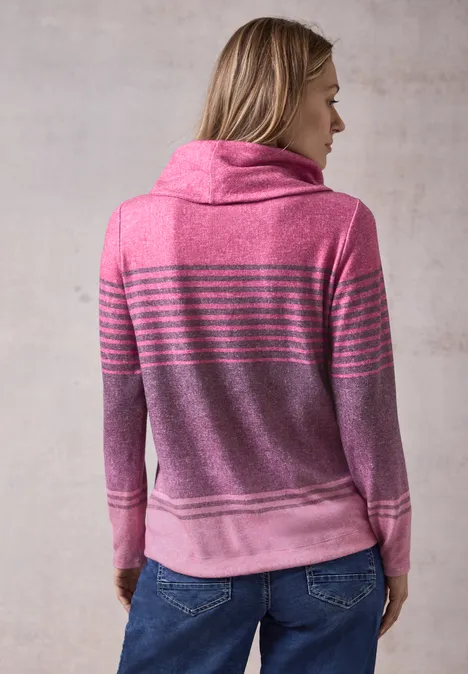 Gestreiftes Shirt jewel pink melange