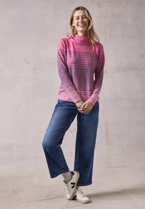 Gestreiftes Shirt jewel pink melange