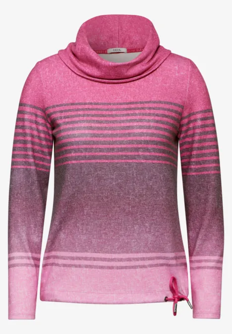 Gestreiftes Shirt jewel pink melange