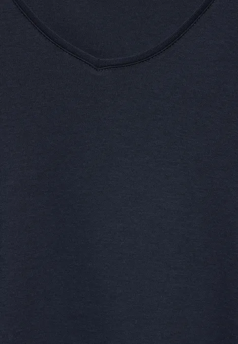 Shirt mit V-Ausschnitt universal blue