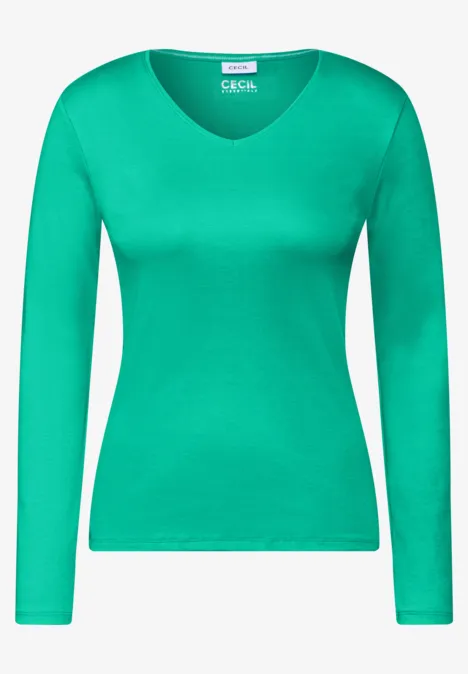 Shirt mit V-Ausschnitt aventurine green