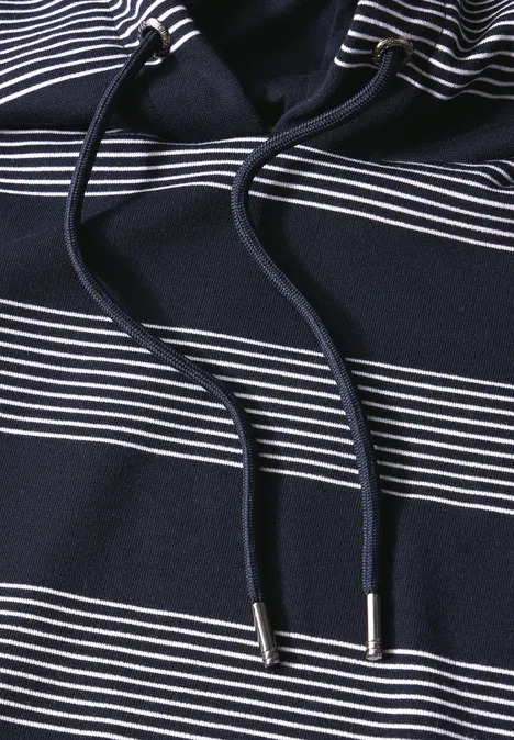 Gestreiftes Kapuzenshirt deep petrol