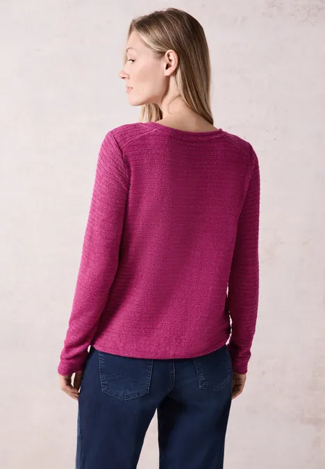 Strukturiertes Cosy Shirt jewel pink melange