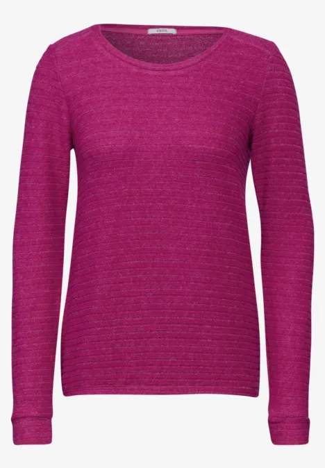 Strukturiertes Cosy Shirt jewel pink melange
