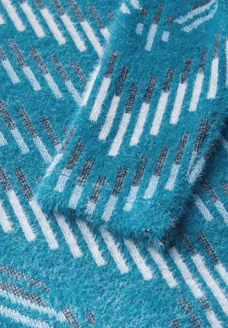 Federgarn-Shirt mit Muster celestial aqua blue
