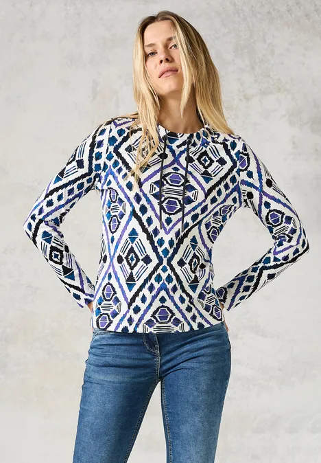 Langarmshirt mit Print vanilla white