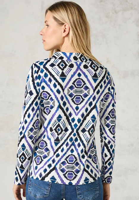 Langarmshirt mit Print vanilla white
