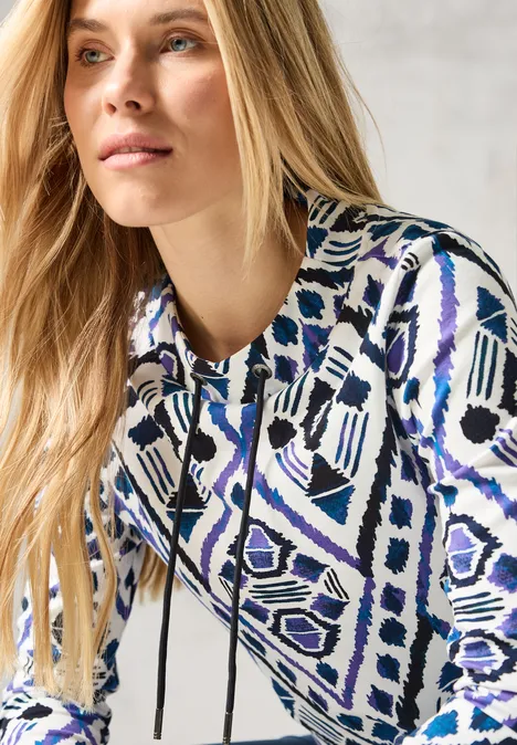 Langarmshirt mit Print vanilla white